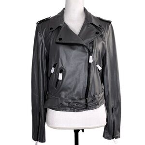 Celsius Women's Steel Gray Faux-Leather Jacket